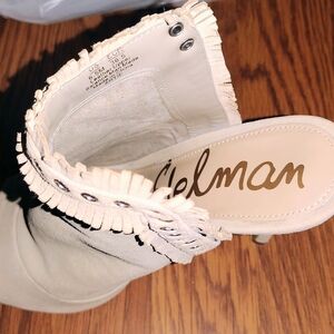 Sam Edelman Cream Fringe Heeled